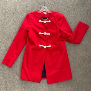 J Crew Nautical Red Coat. Size 8